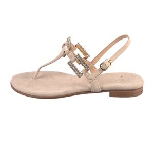 SIR the label Beige Sandals with Metallic Highlights